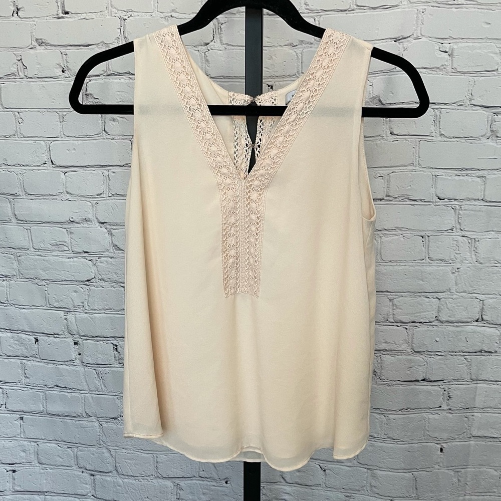 Naked Zebra Cream Sleeveless Blouse Crochet Detail